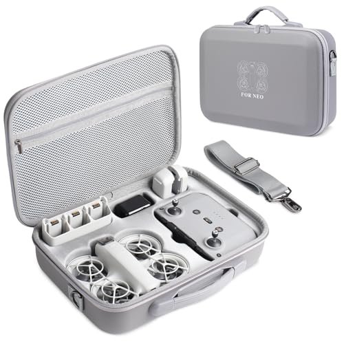 seOSTO Neo Carrying Case Waterproof PU Material Storage Bag for DJI Neo Fly More Combo and RC N3 N2 Remote Controller