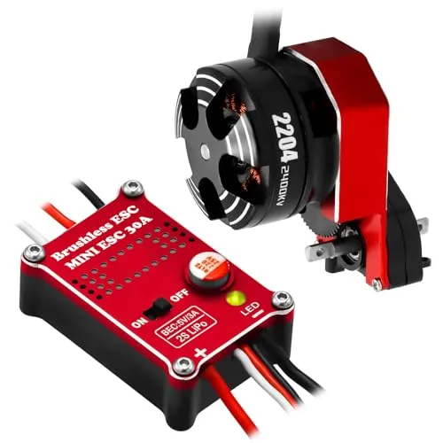 GOUPRC 2400KV Brushless Outrunner Motor Transmission 30A ESC Kit for SCX24 Axial 1/24 RC Car Control RC Car from Computer