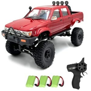 Dodoore RC Rock Crawler WPL C64 1 16 Scale RC Truck Featured in Scale RC Magazine 2.4GHz Remote Control 4WD Off Road Crawler with LED Lights and Rechargeable Batteries for Adults Red