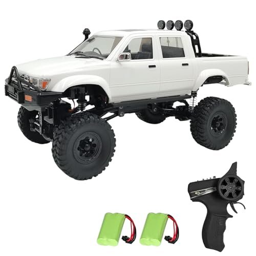 Dodoore WPL C64 1 1/16 Scale RC Decals Remote Control Truck 4WD All Terrain Off Road Crawler with LED Lights and Rechargeable Batteries White