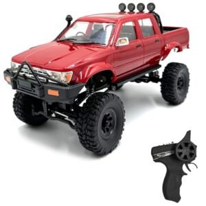 Dodoore WPL C64 1 1/16 Scale RC Driver Remote Control Truck 4WD All Terrain Off Road Crawler with LED Lights Rechargeable Battery for Adults Red