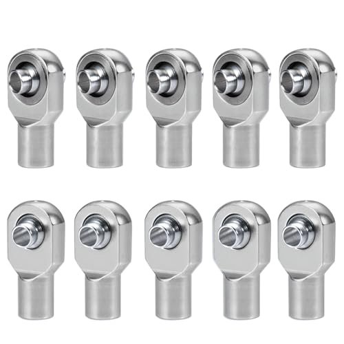 MORFUM 10Pcs RC Link Tie Ball Joint M3 Ball Head Metal Rod Ends for 1 10 Traxxas Slash 4x4 Telluride Stampede Rustler RC Car Meme Upgrade Parts Titanium