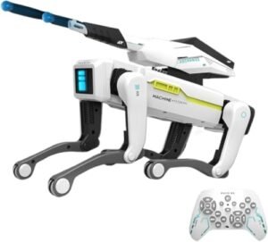 bjlysk AI Simulation Robot Dog - Remote Control Toy for Kids, Programmable Interactive, Shakes Hands, Shoots, Performs Acrobatics - Gift Idea for Boys and Girls (Shoots Dog)