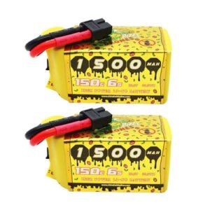 CNHL Speedy Pizza 1500mAh 6S Lipo Battery 22.2V 150C with XT60 Plug for Execuheli RC Helicopter FPV Racing Quadcopter Airplane 2 Packs