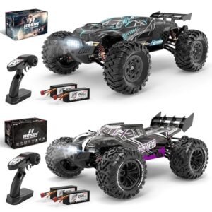 Hosim 1:10 68+ KMH High Speed Remote Control Truck & 1/10 Brushless 68+Km/h Upgraded Helical Differential Remote Control Car for Adults