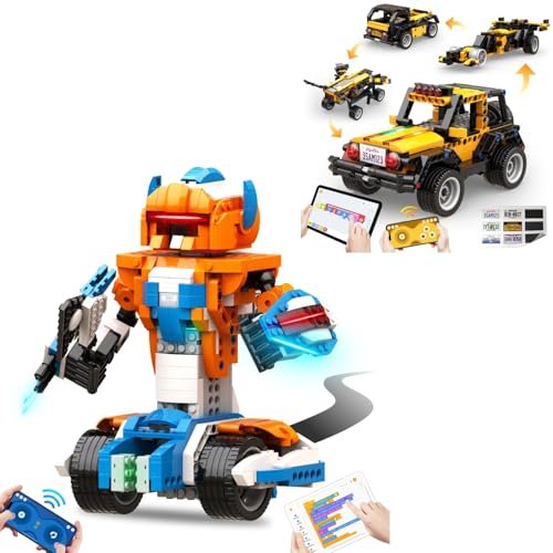 Apitor Robot X 12 in 1 Programmable APP RC Robot and Robot R 4 in 1 Educational Coding Off Roader Car