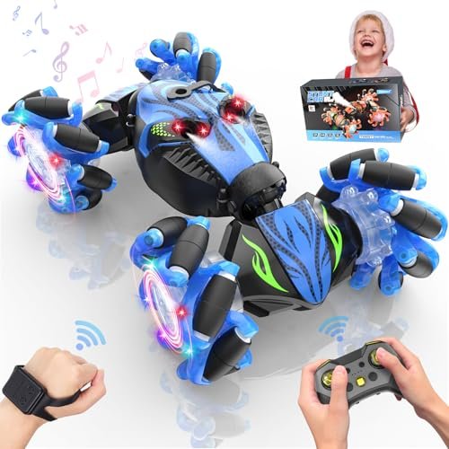 Kidstinct RC Cars Gesture Sensing Remote Control Car 4WD Stunt Car 360 Rotate Transform Drift Toy with Lights Music Sprayer Available at RC Willey's Meridian Idaho