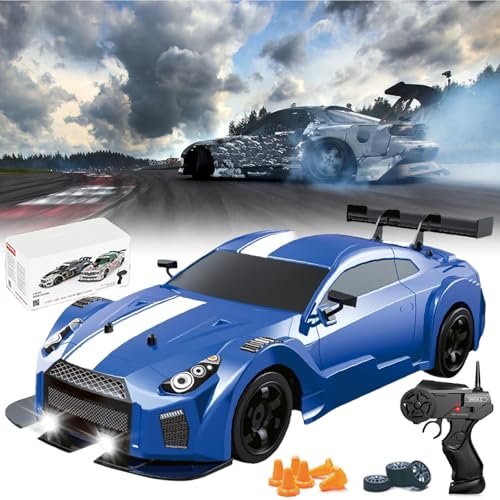 Drifty Boyz Vapor Slide Drift RC Car with LED Tail Lights 2.4GHz 4WD High Speed Remote Control Car Blue