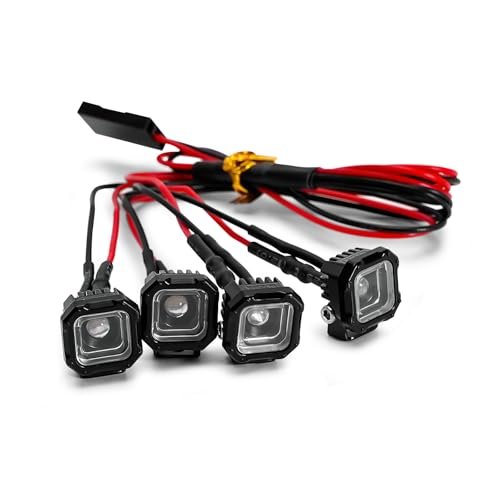 INJORA Square LED Lights Upgrade Kit for Yellow Rafale RC Jet TRX4M SCX24 1/18 1/24 RC Crawlers