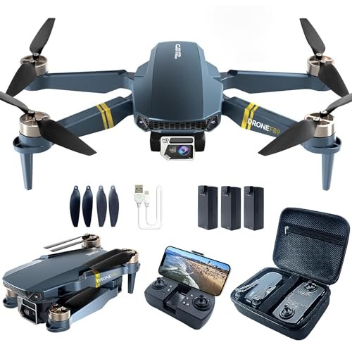 Brushless Super Endurance Foldable Drone with Camera for Beginners 60+ min Flight Time WiFi FPV Quadcopter with 120 Wide Angle 4K HD Camera Brushless Motor F89 US 250212 3