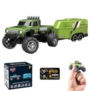 Lego RC Semi Truck Remote Control Car Rechargeable with Trailer Adjustable Speed and Steering for Kids and Adults