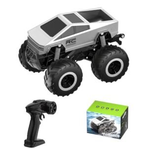 RC Tesla Cyber Truck 1/16 Scale 4WD Waterproof Remote Control Car with 2.4GHz All Terrain Off Road Toy for Kids Ages 8 Plus