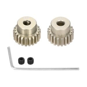 Rebower 2Pcs 48P Pinion Gear Set 20T 21T for 3.175 mm Shaft Aluminium Alloy Compatible with RC Jet Trainer Plans