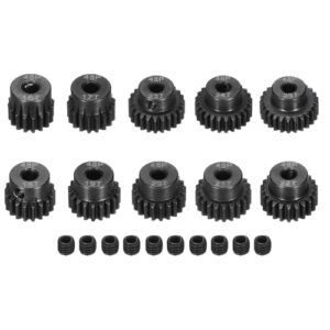 Rebower 48P Steel Pinion Gear Set 16T to 25T for 3.175mm Shaft RC Car Motor Accessories