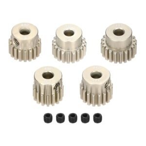 Rebower 5Pcs 48P Pinion Gear Set 16T 17T 18T 19T 20T for 3.175 mm Shaft Aluminium Alloy Pinion Gear with Screws for RC Motor Jenny RC Discount Code