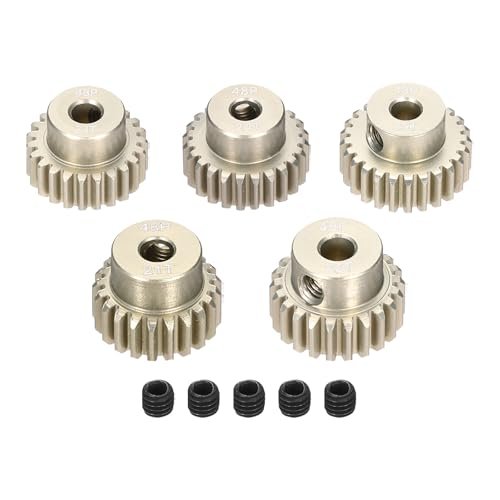 Rebower 5Pcs 48P Pinion Gear Set 21T 22T 23T 24T 25T for 3.175 mm Shaft Aluminium Alloy Pinion Gear with Screws for RC Motor Available at RC Willey Roseville CA Hours