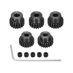 Rebower 48P Steel Pinion Gear Set 18T 19T 20T 21T 22T for 3.175mm Shaft RC Car Motor Accessories