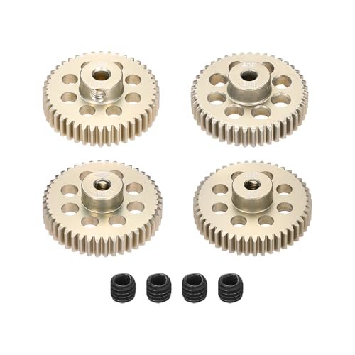 Klinik RC Rebower 4Pcs 48P Pinion Gear Set 42T 43T 44T 45T for 3.175 mm Shaft Aluminium Alloy Pinion Gear with Screws