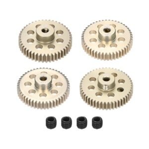 Rebower 4Pcs 48P Pinion Gear Set 45T 46T 47T 48T for RC Helicopter Alloy Shark with 3.175mm Shaft Aluminium Alloy Pinion Gear and Screws