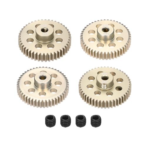 Rebower 4Pcs 48P Pinion Gear Set 45T 46T 47T 48T for RC Helicopter Alloy Shark with 3.175mm Shaft Aluminium Alloy Pinion Gear and Screws