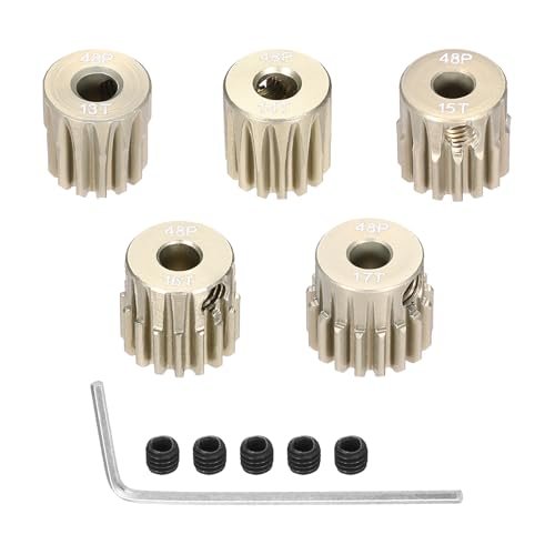 Rebower 5Pcs 48P Pinion Gear Set 13T 14T 15T 16T 17T for 3.175 mm Shaft Aluminium Alloy RC Motor Accessories