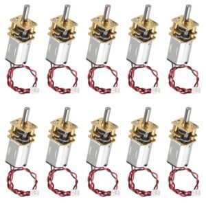 Coliao 10pcs N20 Mini B RC Car Gear Motor 3V 6V Full Metal Gearbox Micro Motor with Terminal for DIY Toys