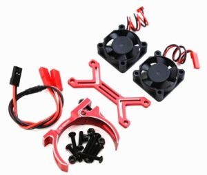 RC Timer Motor Heatsink with Dual 20000rpm Cooling Fans 40 42mm Adjustable Mount for Arrma 1 7 1 8 4074 4274 4068 4268 Motors Red