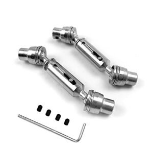 2pcs Metal Drive Shaft Driveshaft for WPL C14 C24 C34 MN D90 D91 D96 D99 D99S MN90 MN98 MN99S RC Car Upgrades Parts Accessories Silver Save with rc willey online promo code