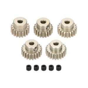 Rebower 5Pcs M0 6 Pinion Gear Set 18T 19T 20T 21T 22T for 3 175 mm Shaft Aluminium Alloy Pinion Gear with Screws for RC Motor