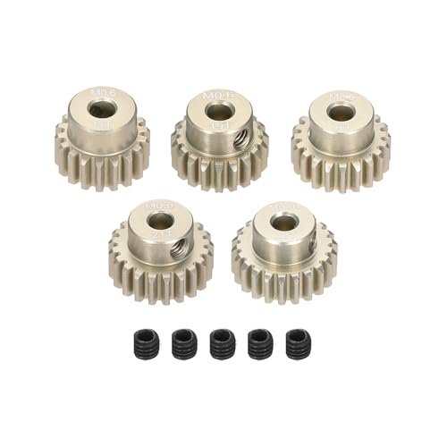 Rebower 5Pcs M0 6 Pinion Gear Set 18T 19T 20T 21T 22T for 3 175 mm Shaft Aluminium Alloy Pinion Gear with Screws for RC Motor