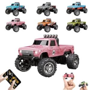 RC Willey Collections Department Mini RC Monster Truck 1 64 Scale 3 Speed with Lights 2 4G Remote Alloy Rechargeable for Kids Hobbyists