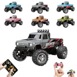HobbyPlus RC Monster Truck 1/18 Scale 3 Channel 2.4G Remote Control Off Road All Terrain Vehicle with Lights for Boys Youth and Adults