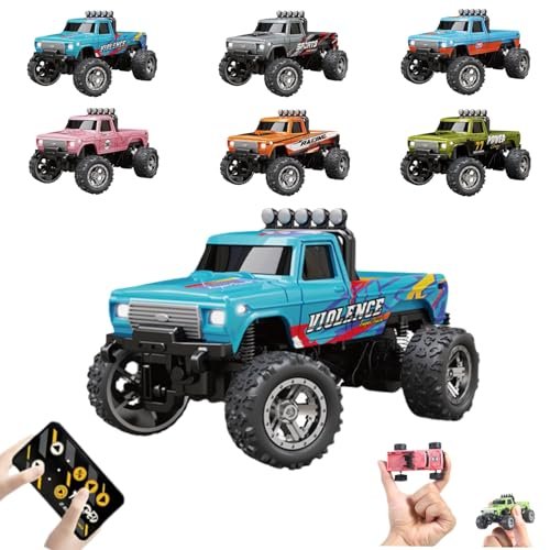 XSpeed Mini RC Monster Truck with Biggest RC Monster Truck Tires 1:64 Scale 3 Speed 2.4G Remote Alloy Rechargeable for Kids and Hobbyists