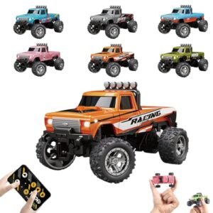 Mini RC Monster Truck with Trailer RC Trailer Plans Included 1:64 Scale 2.4Ghz All Terrain Off Road Remote Control Car