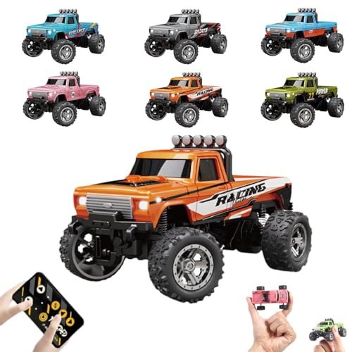 Mini RC Monster Truck with Trailer RC Trailer Plans Included 1:64 Scale 2.4Ghz All Terrain Off Road Remote Control Car