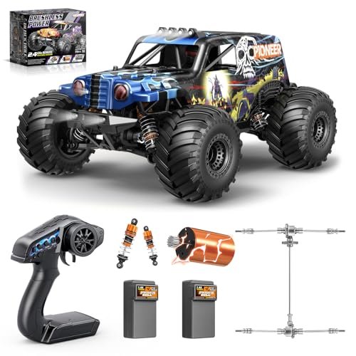 Womaqu 1/14 Brushless RC Cars for Adults with RC Car Shock Oil Max 42mph Electric 4WD High Speed Remote Control Car Two 2S Lipo Batteries