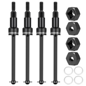 LSG 45 Steel CVD Drive Shaft Front Rear Driveshafts with Wheel Hex Hubs Set for Arrma 1 18 Granite Grom RC Universal Driveshaft Upgrade Parts Black mfr rc parts