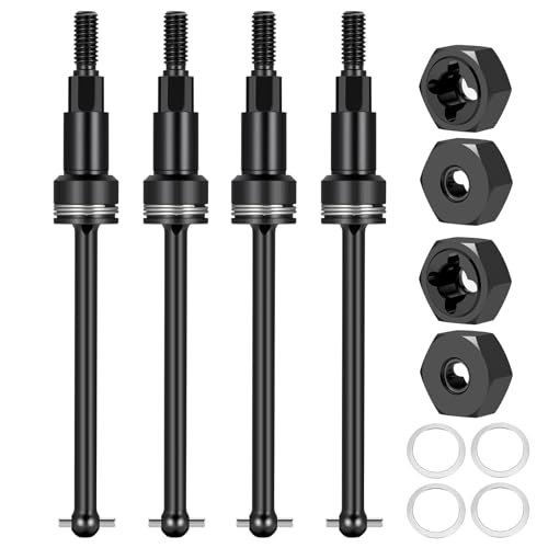 LSG 45 Steel CVD Drive Shaft Front Rear Driveshafts with Wheel Hex Hubs Set for Arrma 1 18 Granite Grom RC Universal Driveshaft Upgrade Parts Black mfr rc parts