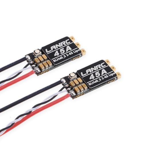 LANRC 45A ESC 2S 6S Brushless Electronic Speed Controller for RC Quadcopter Racing Simulator with BLHeli S DShot 150 300 600 Support 2PCS