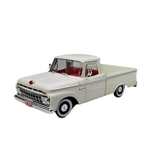 MZAMOXZ for Ford F-100 Pickup 1965 1 18 Limited Edition Resin Classic Car Model Fine Metal Vehicles Collection Non-Remote App Controlled Toys(White)