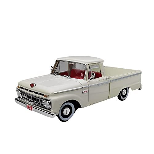 MZAMOXZ for Ford F-100 Pickup 1965 1 18 Limited Edition Resin Classic Car Model Fine Metal Vehicles Collection Non-Remote App Controlled Toys(White)