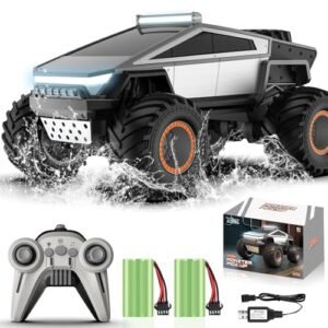 QuirkyGlee 1/12 Scale RC Monster Truck Backflip Toy with Alloy Shell 4WD All Terrain Off Road Remote Control Car for Boys Kids Ages 6 Plus Christmas Birthday Gift