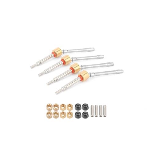 FEDCO SCX24 CVD Axle Shaft 6MM Widen SCX24 CVD DriveShafts with Brass Hex for Axial SCX24 AX24 Upgrade Parts 1/24 RC Crawler Compatible with du bro rc