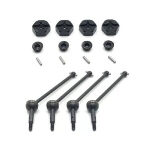 UCCKEYI Black Upgrade CVD Drive Shaft Kit Compatible with Tamiya 1 14 RC King Hauler Truck Model Kit WLtoys 1 14 144001 1 12 124016 124017 19