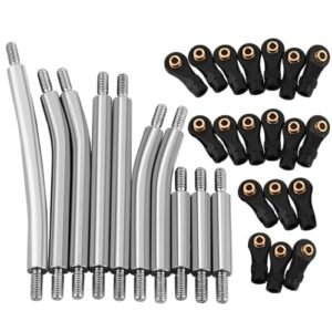 Pothyes Stainless Steel Steering Links and High Clearance Body Chassis Link Set Metal RC Body Upgrade for Redcat Ascent 18 1/18 RC Crawler