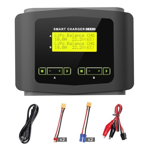 SkyHigh LiPo Battery Charger Dual 10A Fast Balance Charger for Large RC Planes Kits and Drones