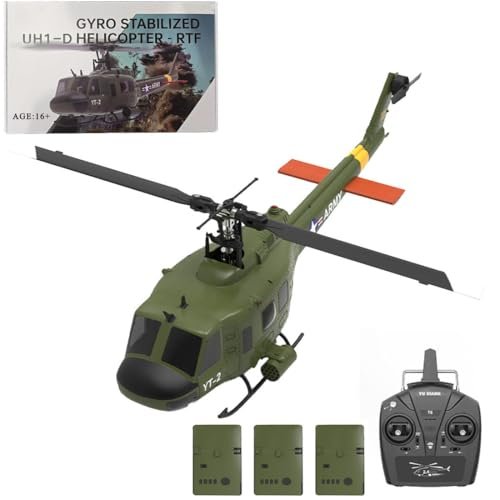 Wooptoothy YUXIANG F07 UH 1D 1 34 Scale 2 4G 6CH Brushless Direct Drive Flybarless RC Helicopter for Adults Selling RC Helicopter with 6 Axis Gyro 3D 6G Mode and 3 Batteries