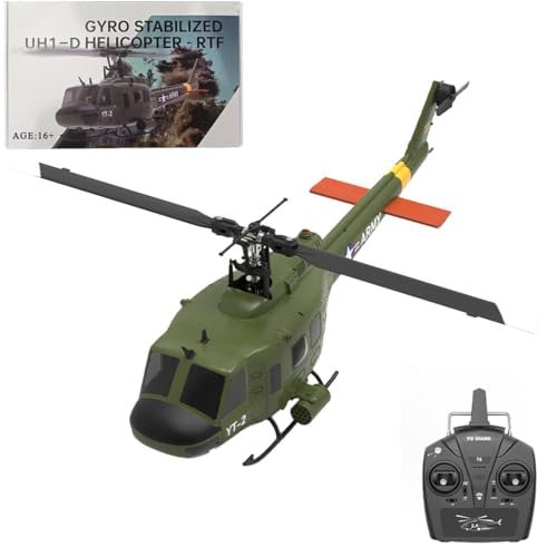 Wooptoothy YUXIANG F07 Skycrane Helicopter RC 1/34 Scale 2.4G 6CH Brushless Direct Drive Flybarless Model with 6 Axis Gyro 3D 6G RC Aircraft Toy Includes 1 Battery