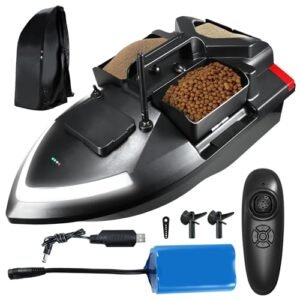 NLIEOPDA Ranger RC Fishing Boat 500M Range Remote Control Bait Boat with 4.4LBS Loading Capacity 12000mAh Battery Dual Motors and LED Light