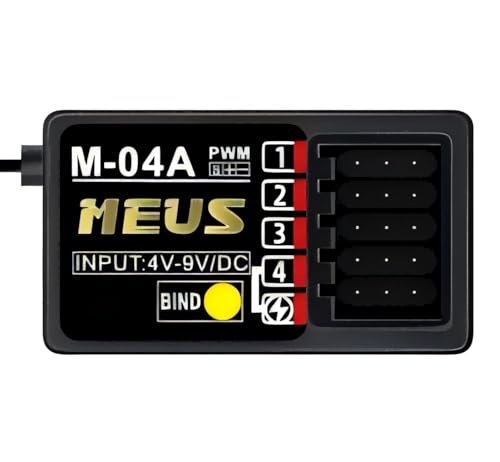 MEUS Racing 2.4GHz RC Radio Transmitter Receiver M 04A Long Range 4CH A Compatible with ME 10B for RC Car Boat Tank